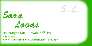 sara lovas business card